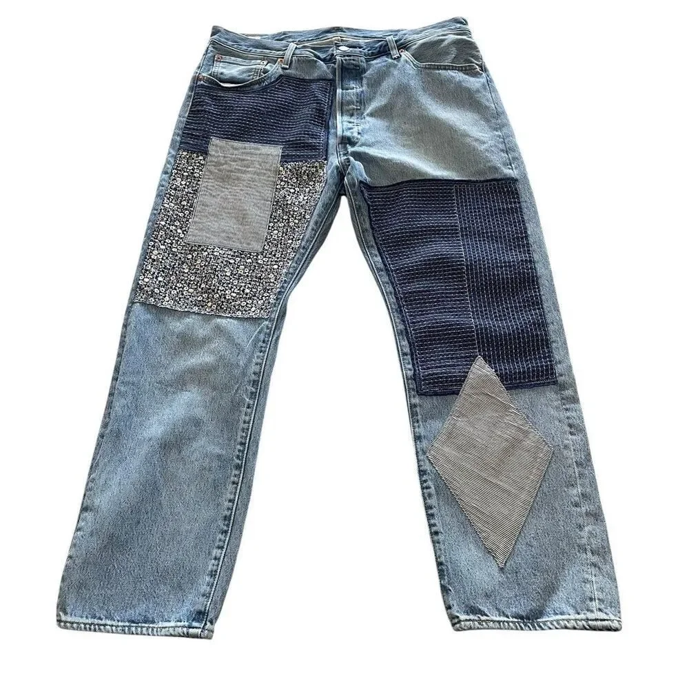 levis 501‎ Patchwork Mens Big “E” Jeans Size 38/29
